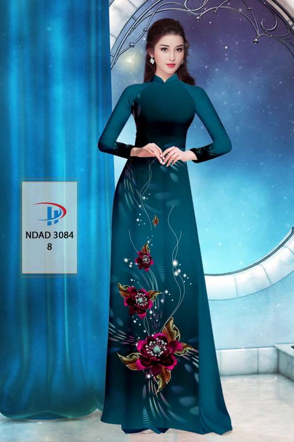 Vải Áo Dài Hoa In 3D AD NDAD3084 71